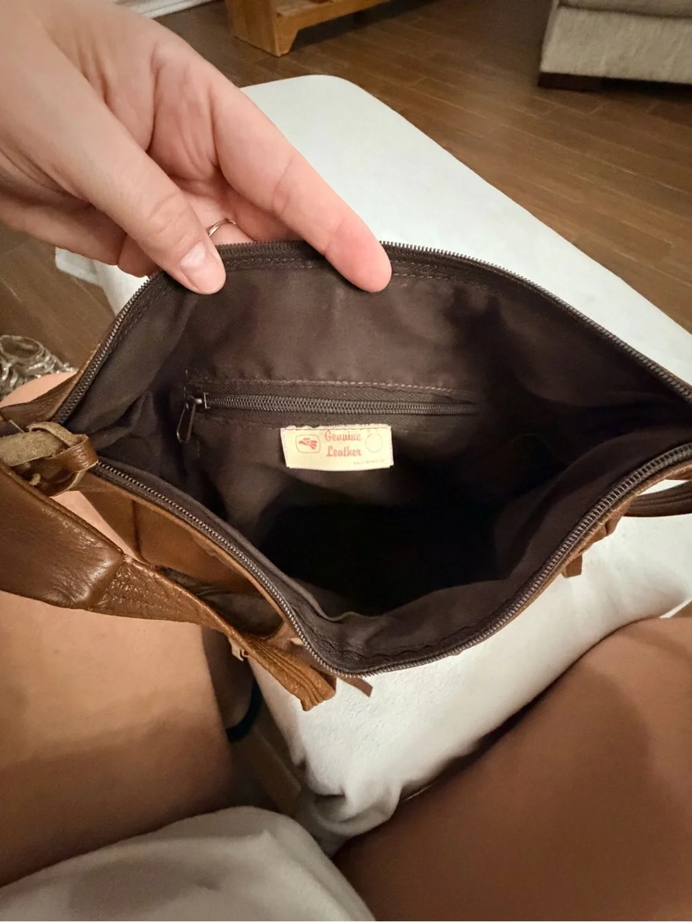Brown Leather Fringe Shoulder Bag
